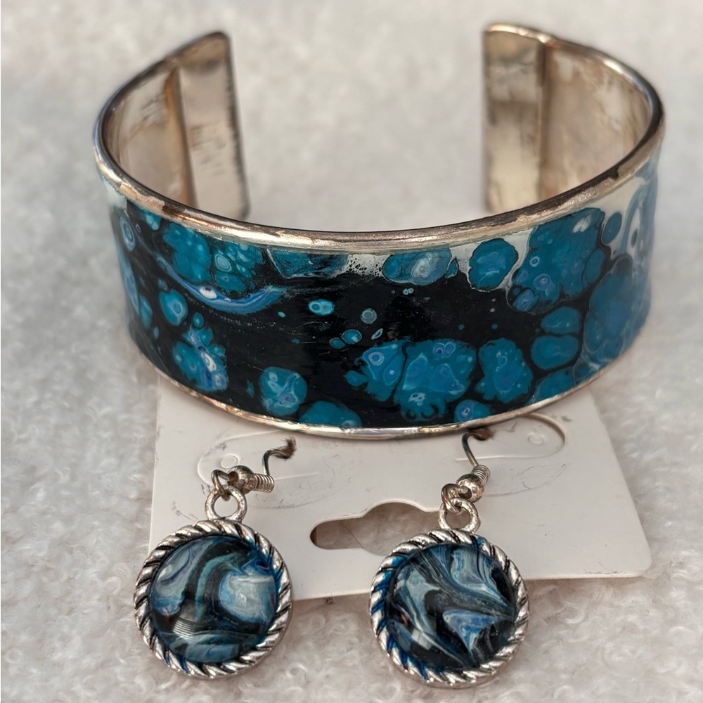 🆕 Handmade Blue and Silver Jewelry Set-NWOT
